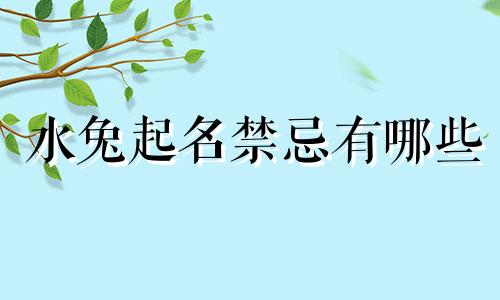 水兔起名禁忌有哪些
