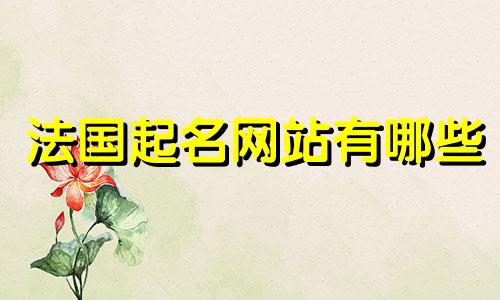 法国起名网站有哪些
