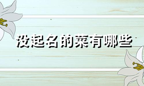 没起名的菜有哪些