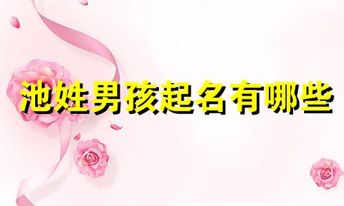 池姓男孩起名有哪些