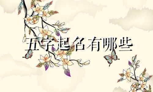 五字起名有哪些