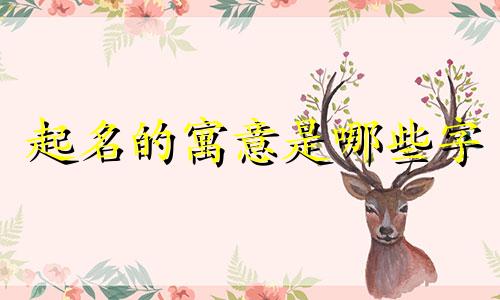 起名的寓意是哪些字