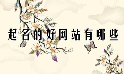 起名的好网站有哪些