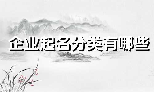 企业起名分类有哪些