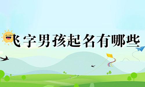 飞字男孩起名有哪些