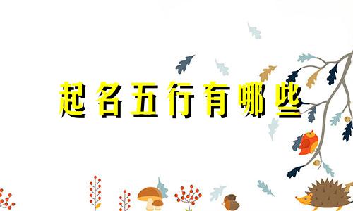 起名五行有哪些