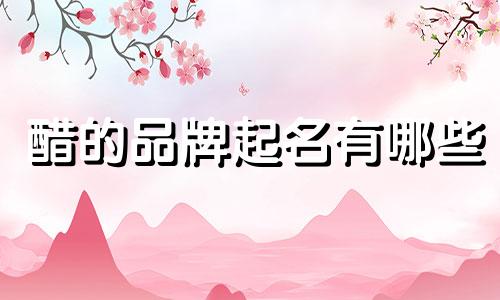 醋的品牌起名有哪些