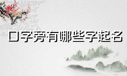 口字旁有哪些字起名