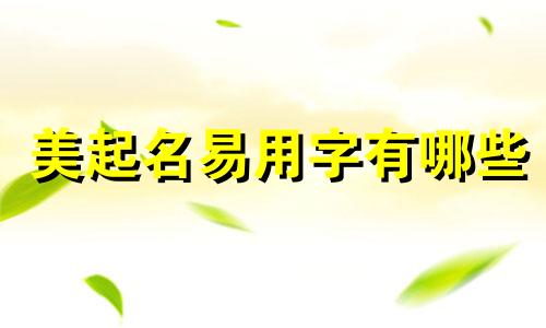 美起名易用字有哪些