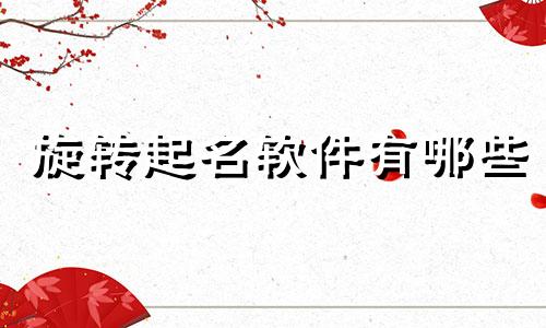 旋转起名软件有哪些