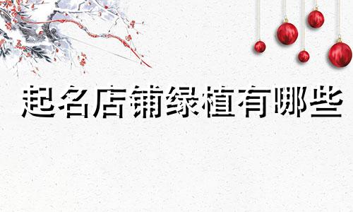 起名店铺绿植有哪些
