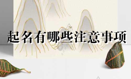 起名有哪些注意事项