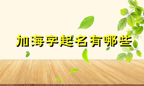 加海字起名有哪些