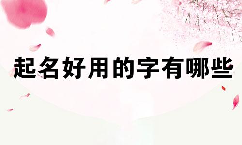 起名好用的字有哪些