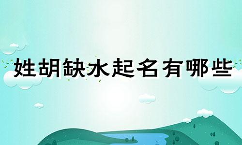 姓胡缺水起名有哪些