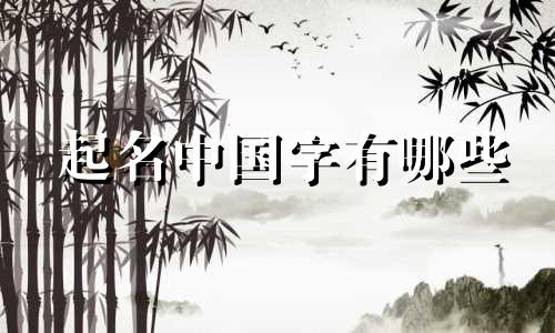 起名中国字有哪些