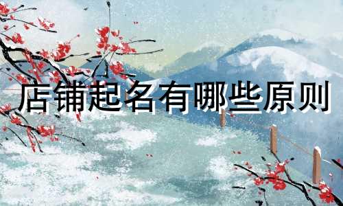 店铺起名有哪些原则