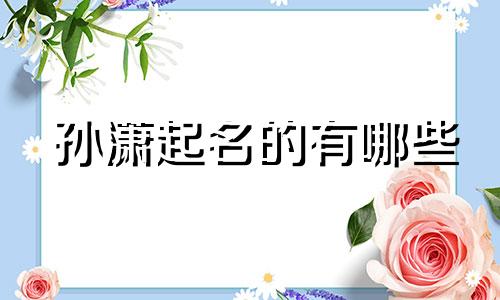 孙潇起名的有哪些