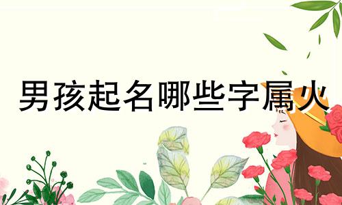 男孩起名哪些字属火
