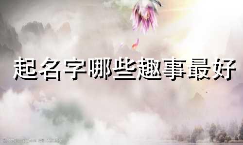 起名字哪些趣事最好