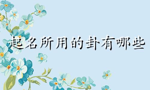 起名所用的卦有哪些