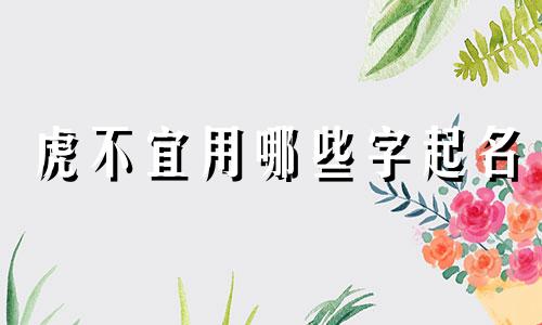 虎不宜用哪些字起名