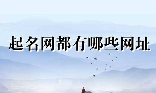 起名网都有哪些网址