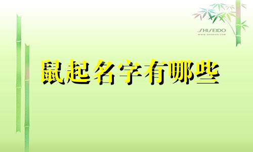 鼠起名字有哪些