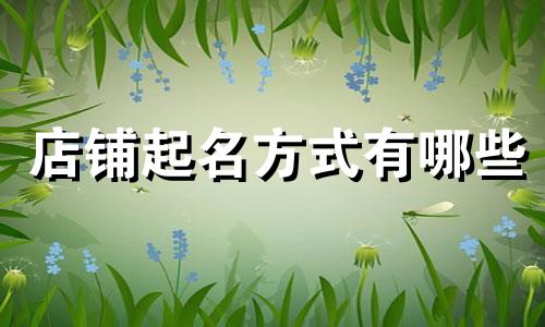 店铺起名方式有哪些