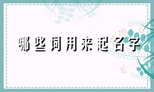 哪些词用来起名字