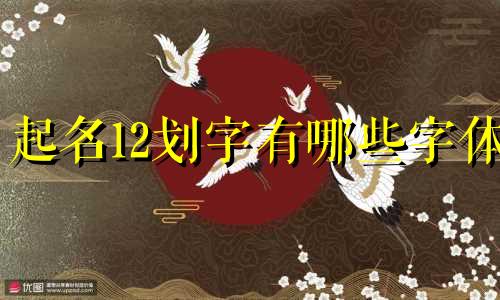 起名12划字有哪些字体