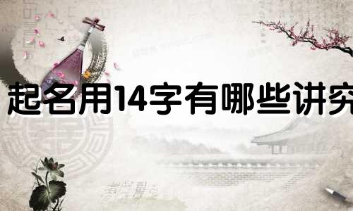 起名用14字有哪些讲究
