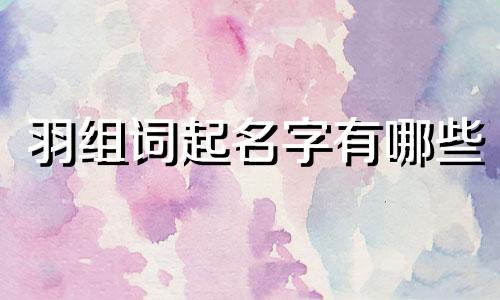 羽组词起名字有哪些