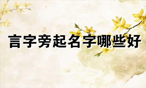 言字旁起名字哪些好
