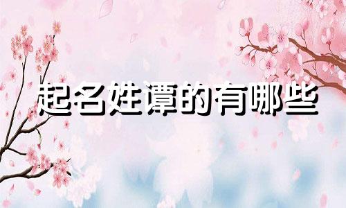 起名姓谭的有哪些