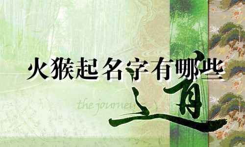 火猴起名字有哪些