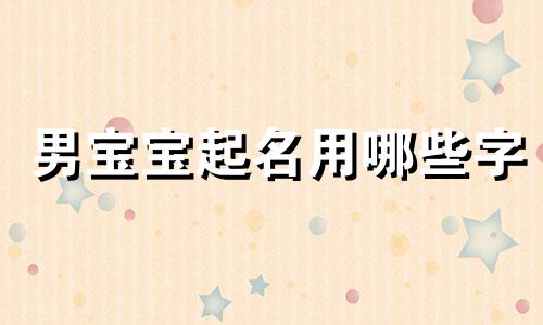 男宝宝起名用哪些字