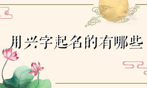 用兴字起名的有哪些