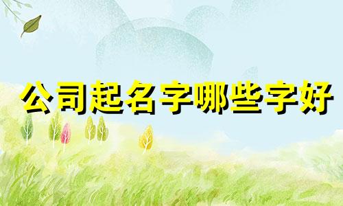 公司起名字哪些字好