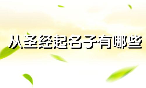 从圣经起名子有哪些