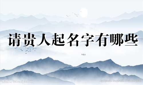 请贵人起名字有哪些
