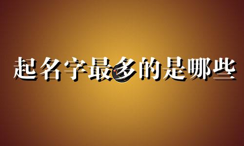 起名字最多的是哪些