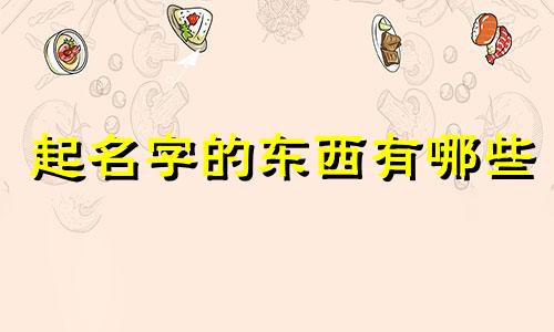 起名字的东西有哪些