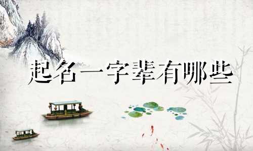 起名一字辈有哪些