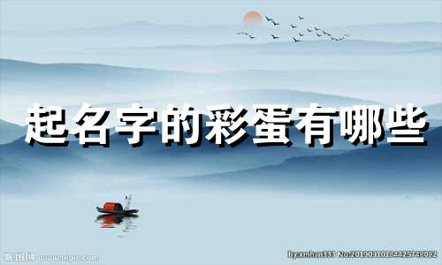 起名字的彩蛋有哪些