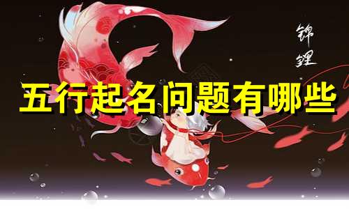 五行起名问题有哪些