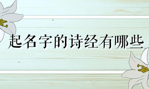起名字的诗经有哪些