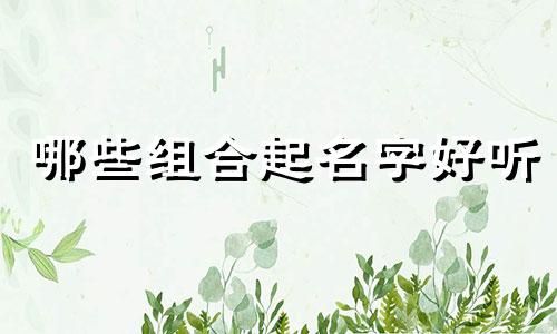 哪些组合起名字好听