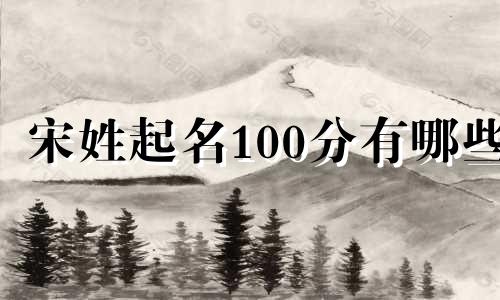 宋姓起名100分有哪些