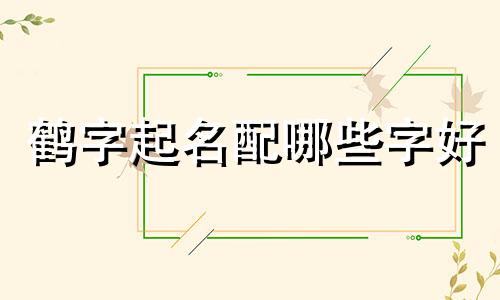 鹤字起名配哪些字好